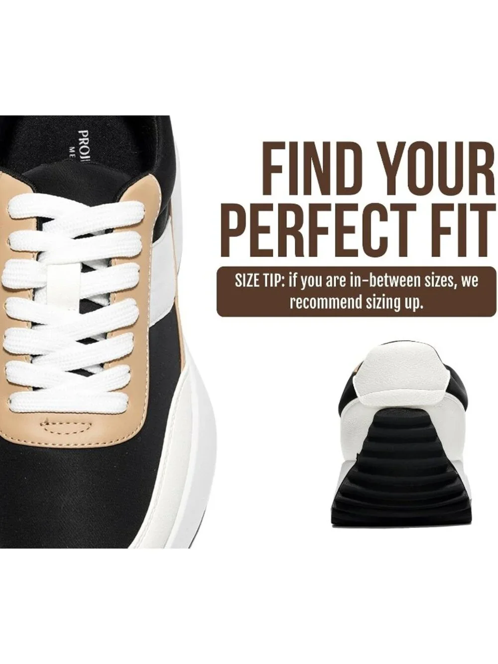 🆕Project Cloud Women's Tan Black Sneakers Memory Foam Lightweight Lace Up